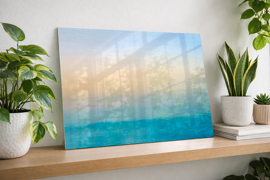 Blue Water, Golden Sunset in Abstract