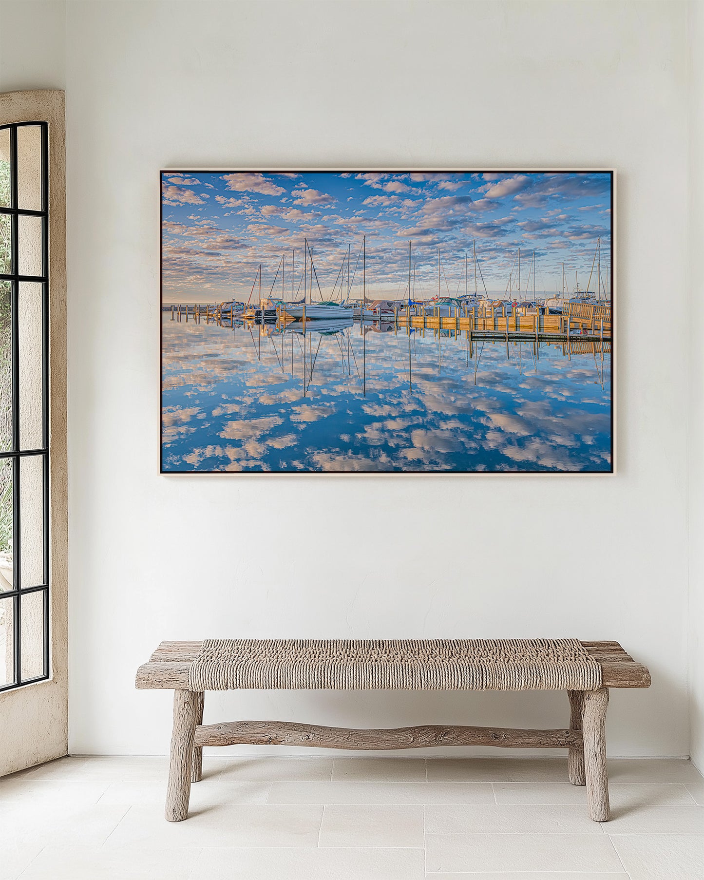 Northport Marina Reflections – Grand Traverse Bay Sailboat Fine Art Print