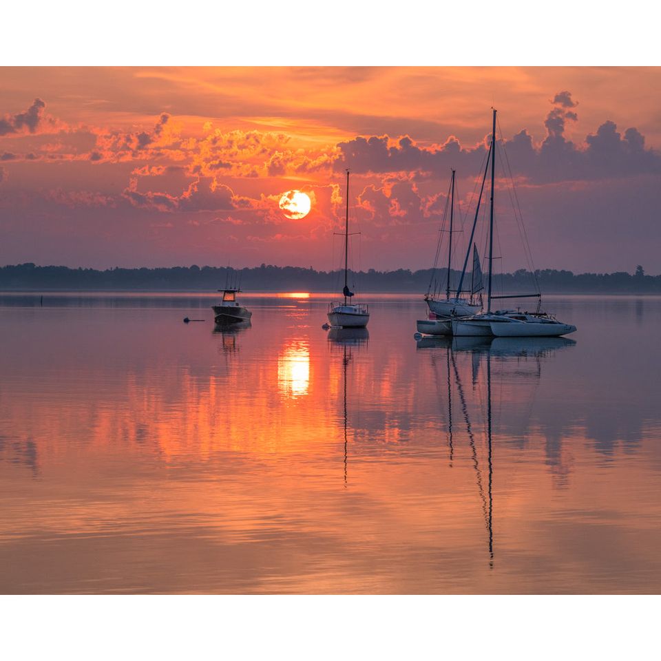 Sunrise, Sailboats and Reflections