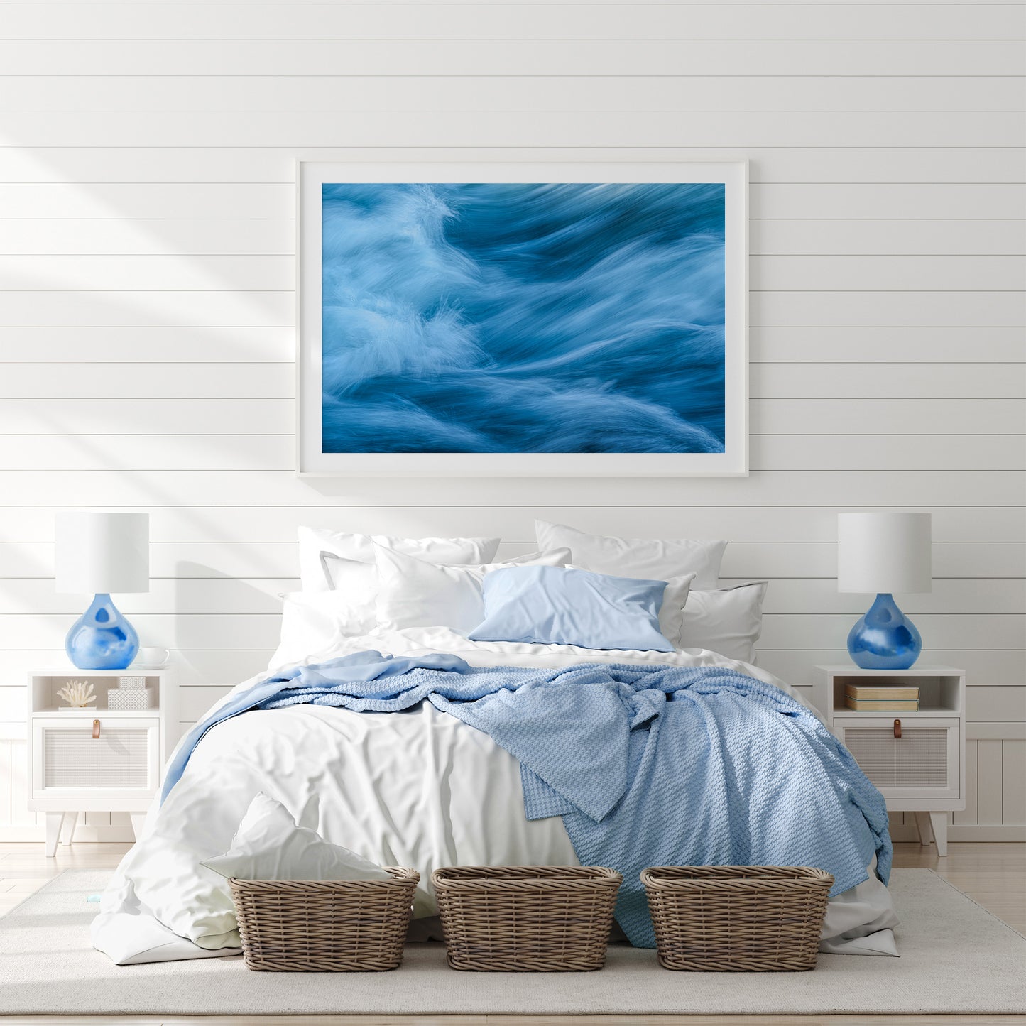 Blue Waters of Iceland Fine Art Print | Serene Waterfall Landscape Photography for Modern Coastal Decor