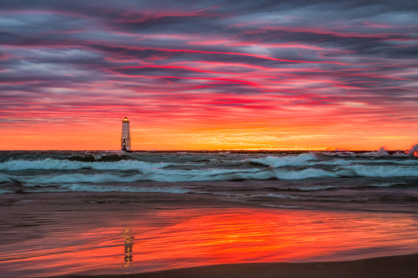 Bold Sunset at Frankfort Light