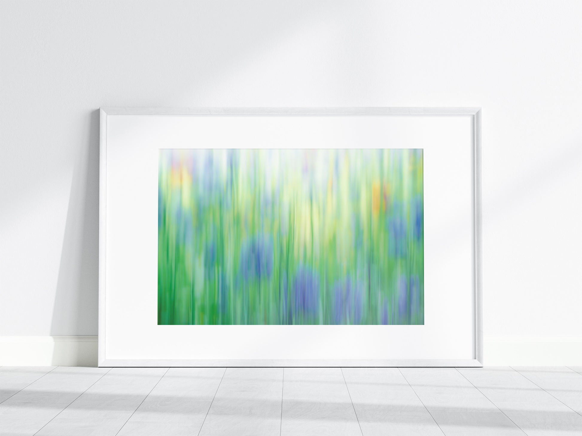 Framed lilac cornflowers captured with intentional camera movement 