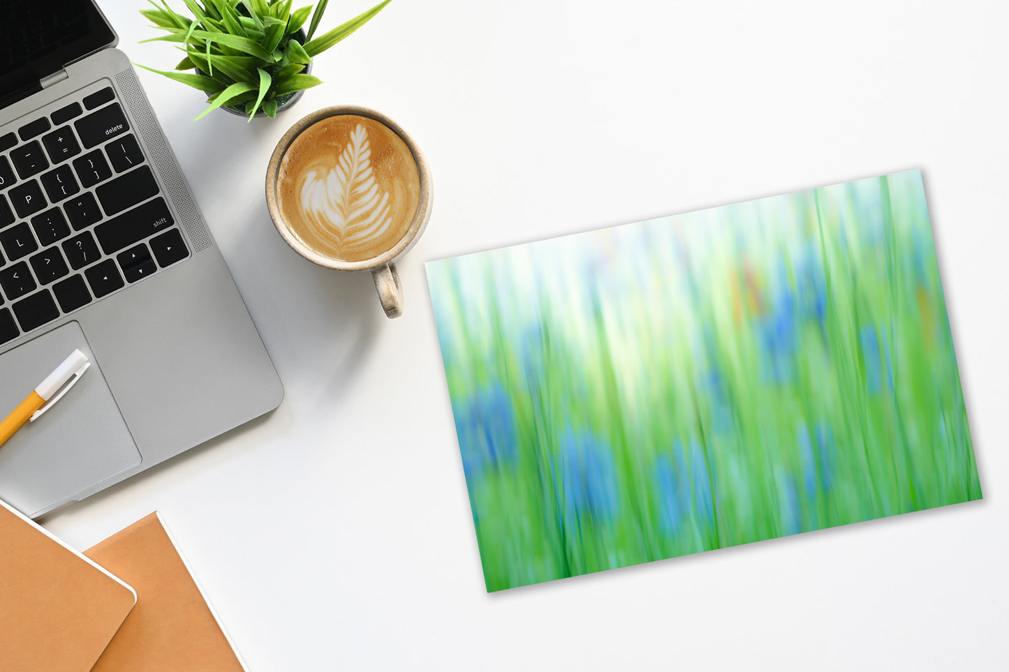 Blue Cornflower Abstract Fine Art Print | ICM Wall Art