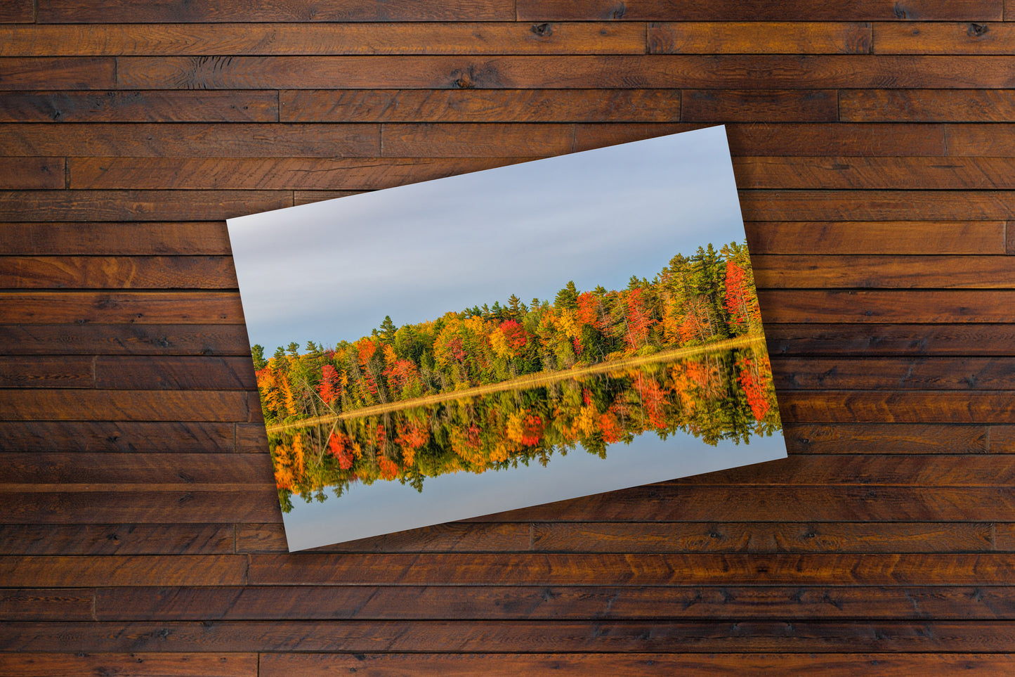 Kehl Lake Fall Reflection Fine Art Print | Symmetrical Autumn Landscape Wall Artl