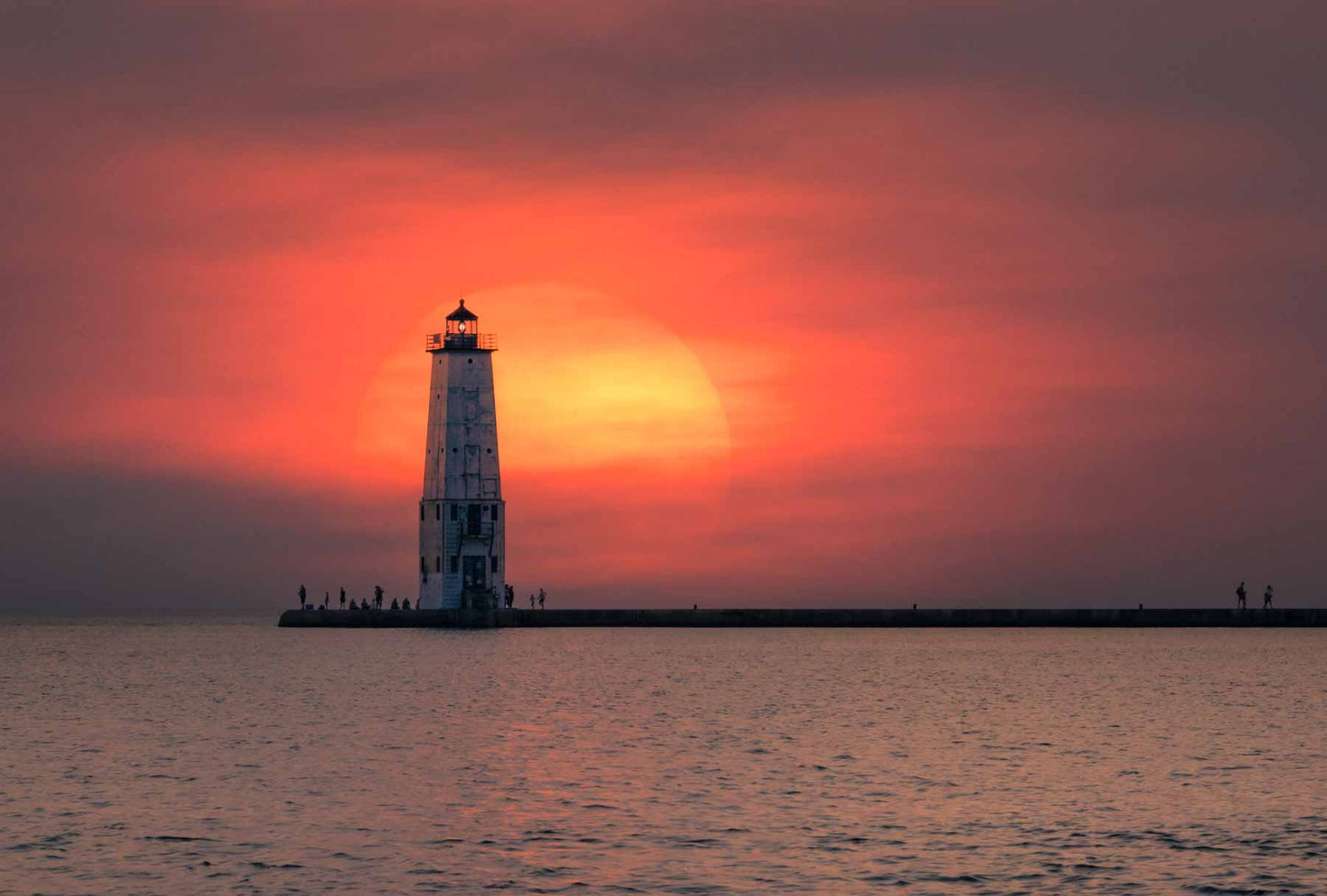 Sunset over Frankfort Light