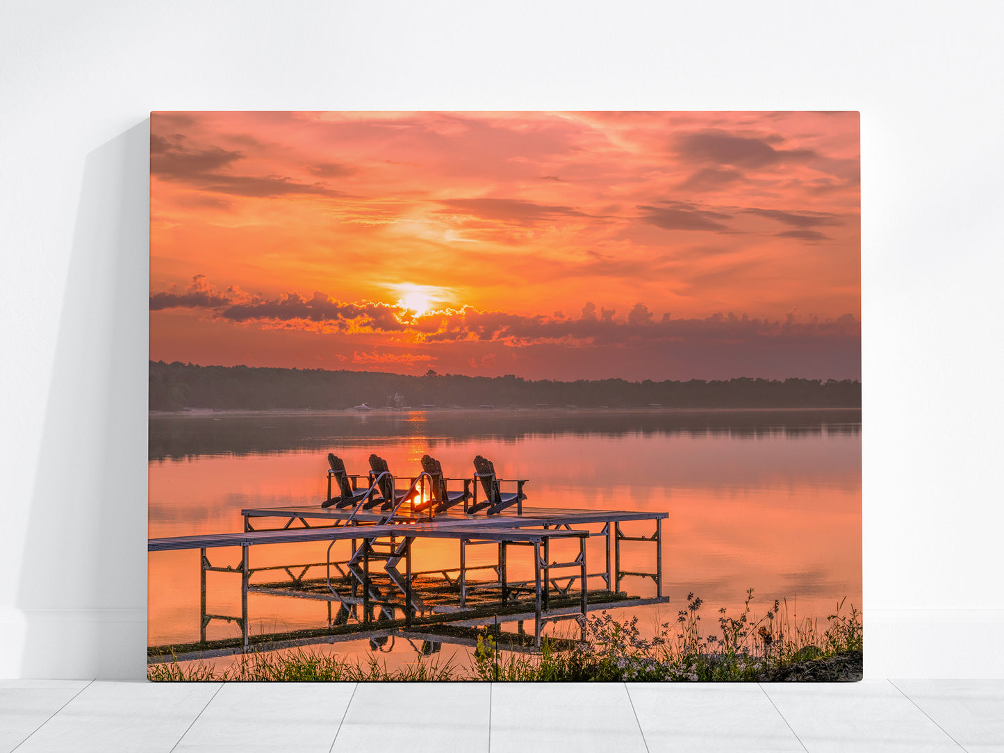 Lake Michigan Boat Dock Sunrise | Golden Morning Light Fine Art Landscape Print
