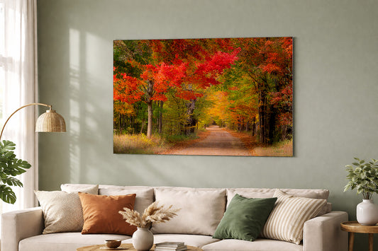 Where the Road Ends and Autumn Begins | Fine Art Print of Kehl Lake, MI