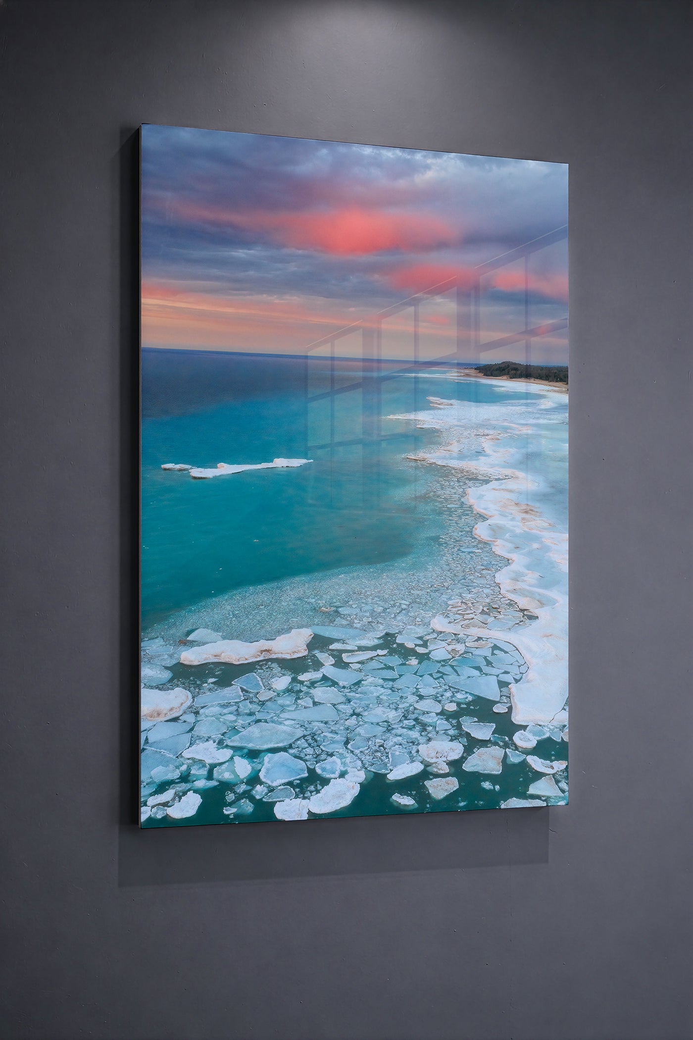 Lake Michigan Winter Sunset Aerial Photography | Limited Edition Fine Art Print