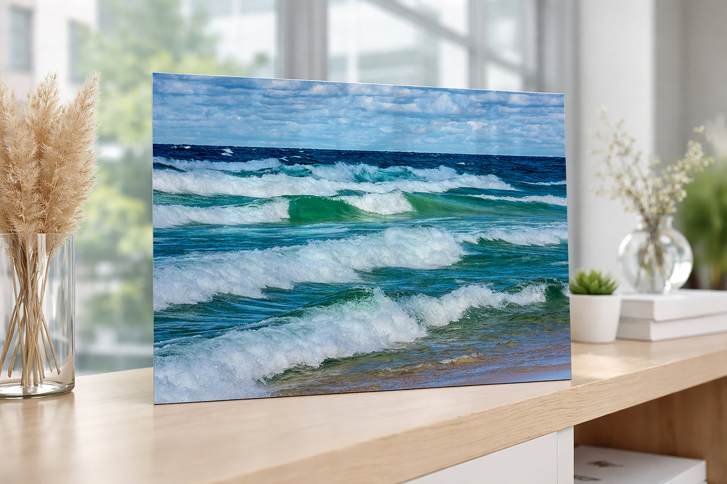 Pictured Rocks Shoreline – Lake Superior Turquoise Waves & Beach Fine Art Print