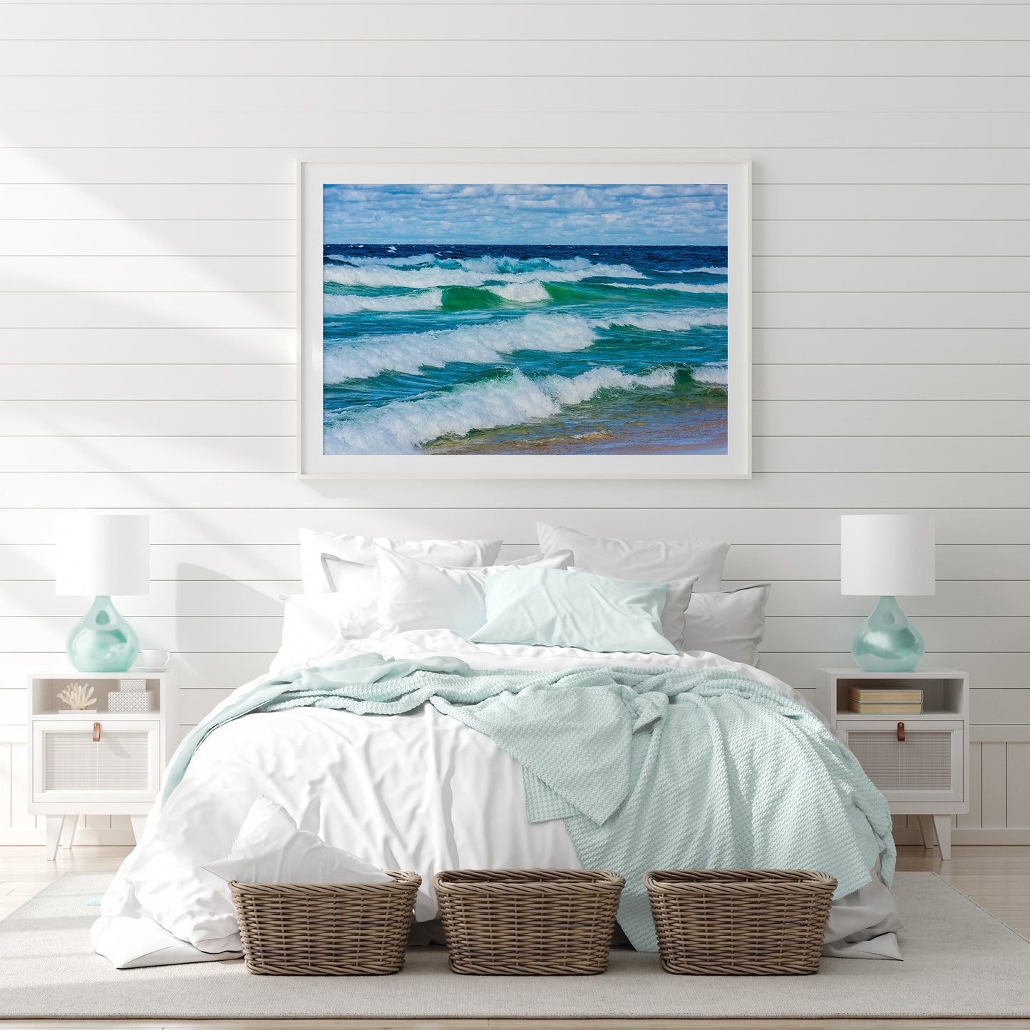 Pictured Rocks Shoreline – Lake Superior Turquoise Waves & Beach Fine Art Print