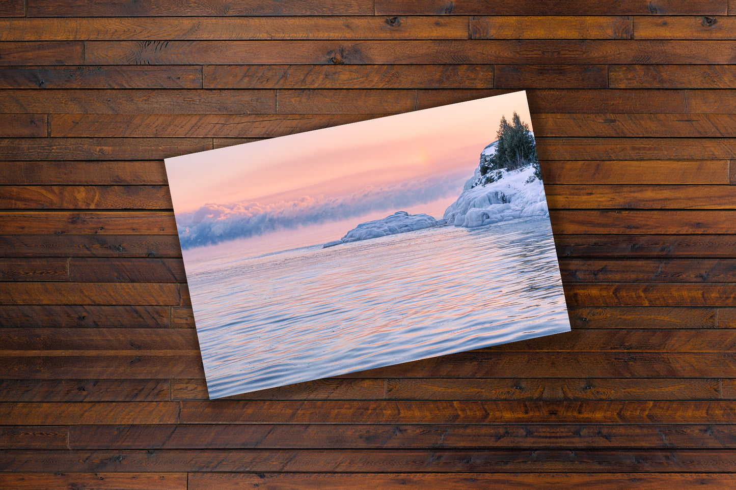 Lake Superior Cotton Candy Sunrise | Marquette Michigan Winter Fine Art Print