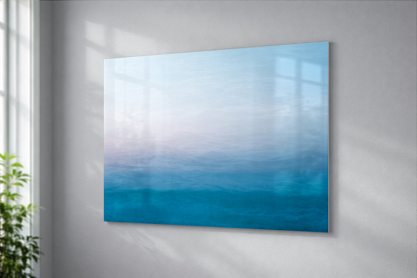 Soft Blue and Blush Pink Abstract Fine Art Photograph | ICM Coastal Watercolor Print