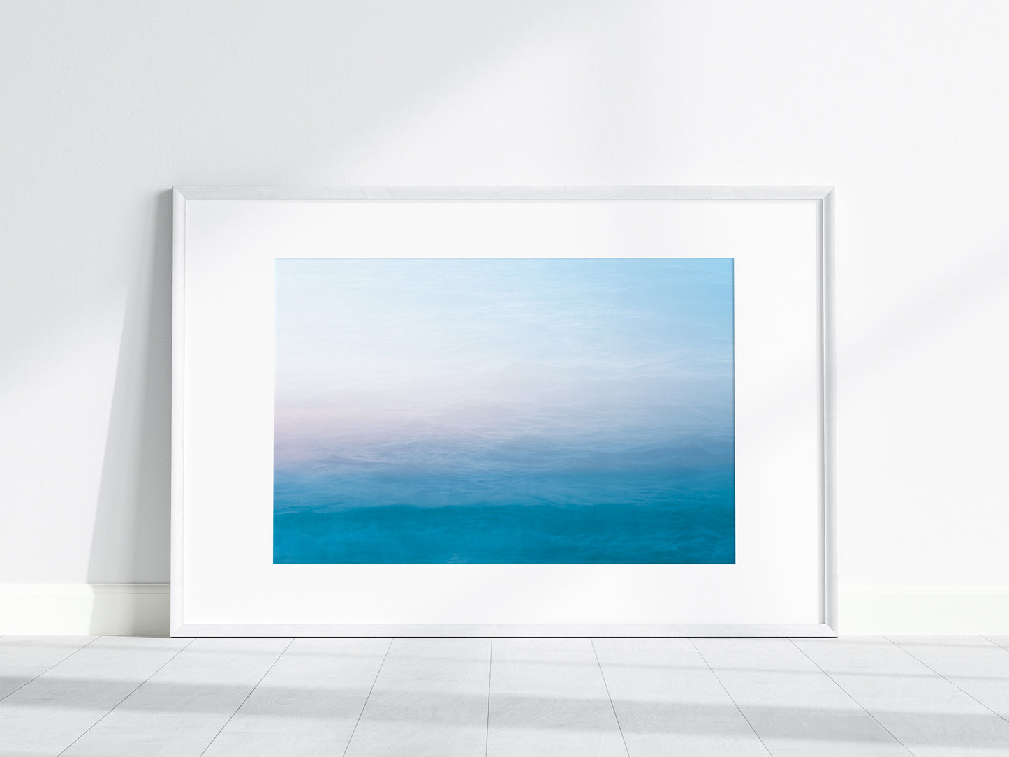 Soft Blue and Blush Pink Abstract Fine Art Photograph | ICM Coastal Watercolor Print