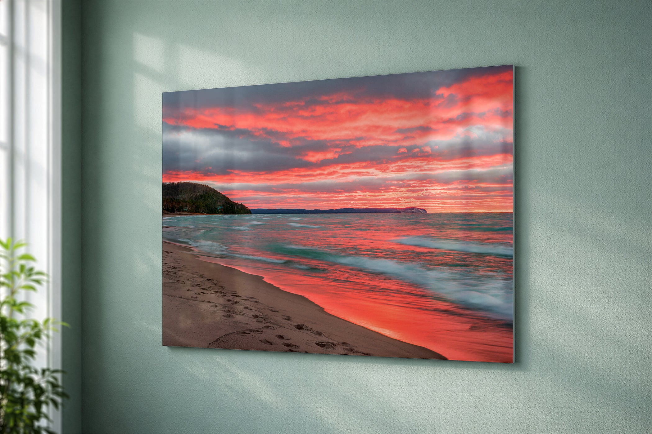 Van's Beach Sunset Leland | Liquid Lava Lake Michigan Fine Art