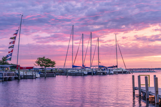 Paradox at Sunrise – Sailboat Fine Art Print | Pastel Tones, Northern Michigan