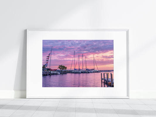 Paradox at Sunrise – Sailboat Fine Art Print | Pastel Tones, Northern Michigan