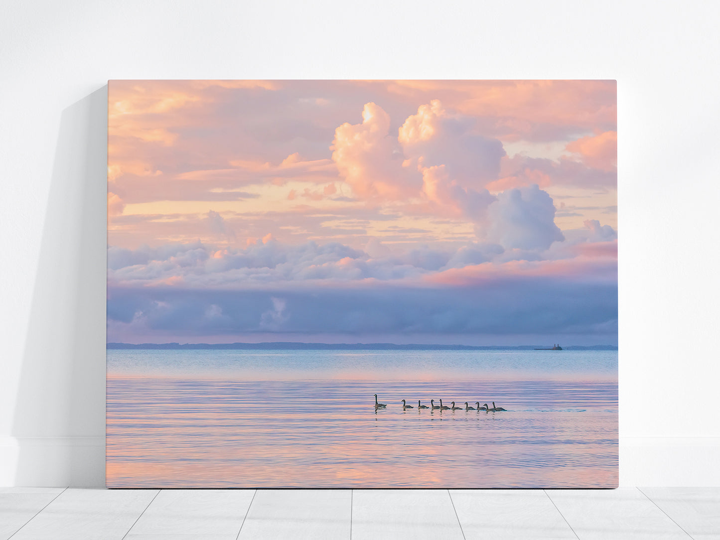 Pastel Lake Michigan Sunrise Art – Soft Pink & Lavender Spring Shoreline Photography