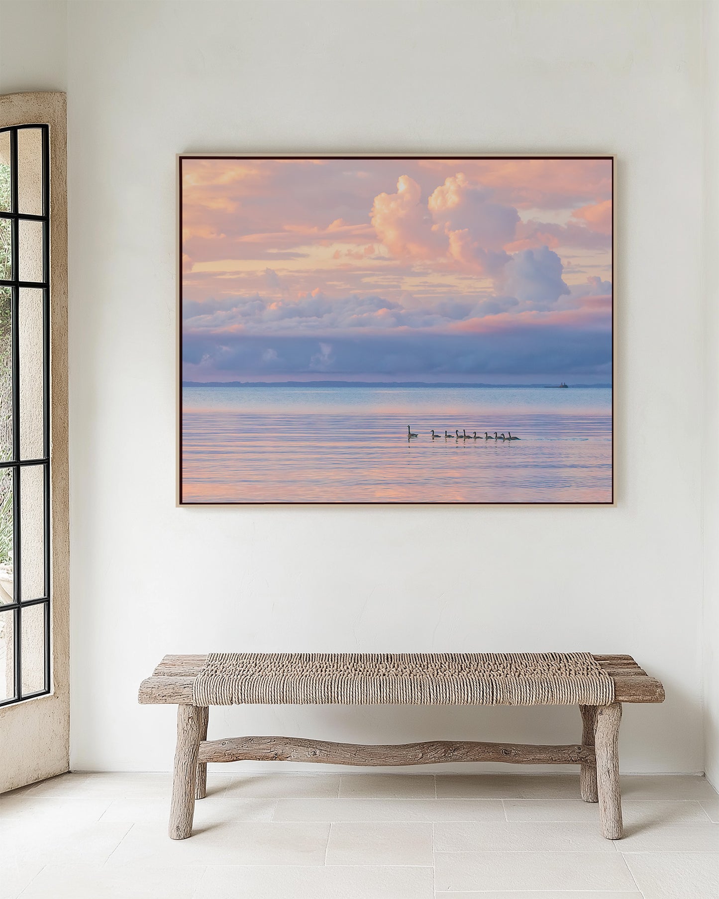 Pastel Lake Michigan Sunrise Art – Soft Pink & Lavender Spring Shoreline Photography