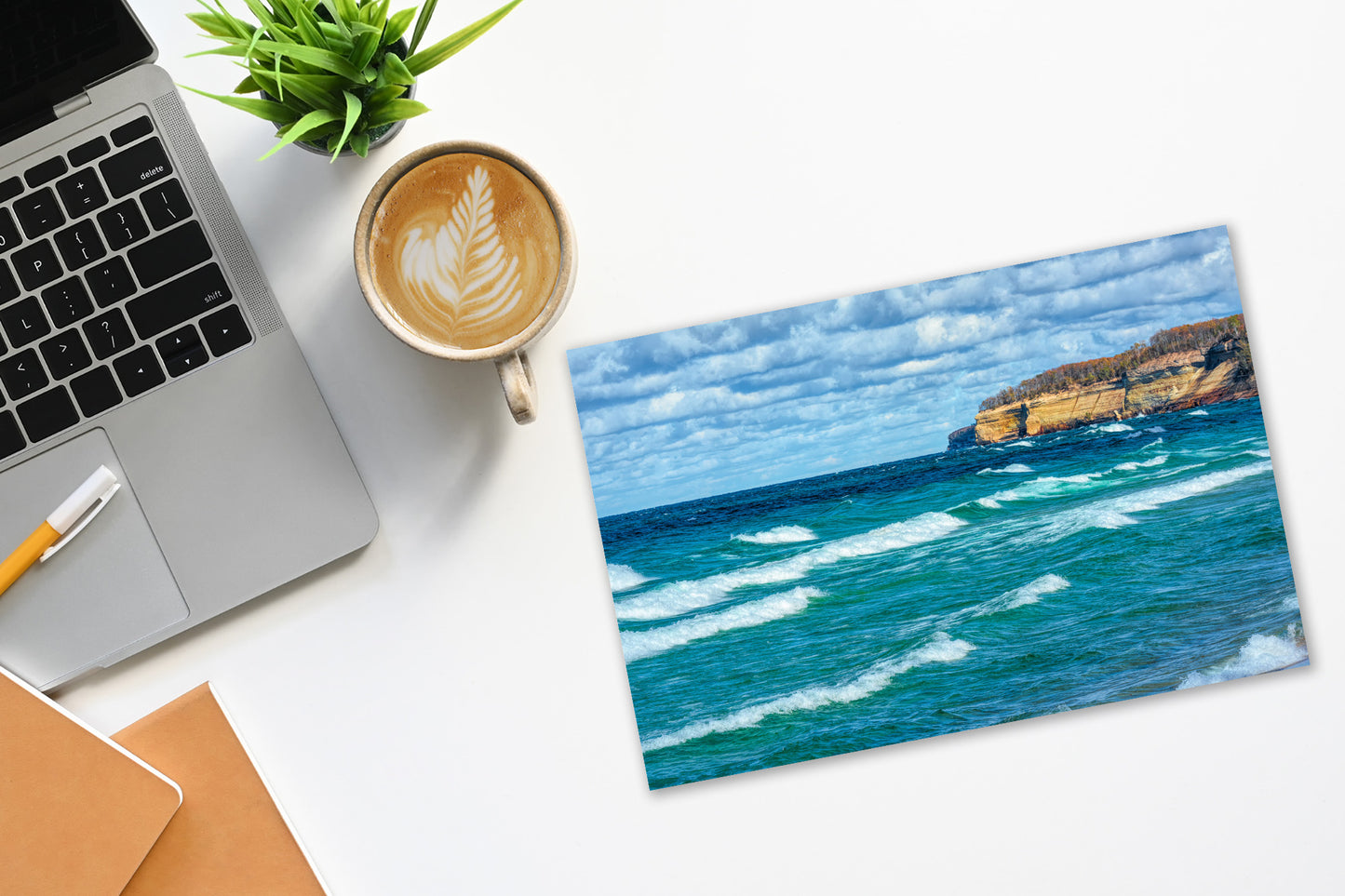 Pictured Rocks Shoreline | Lake Superior Turquoise Waves & Beach Fine Art Print