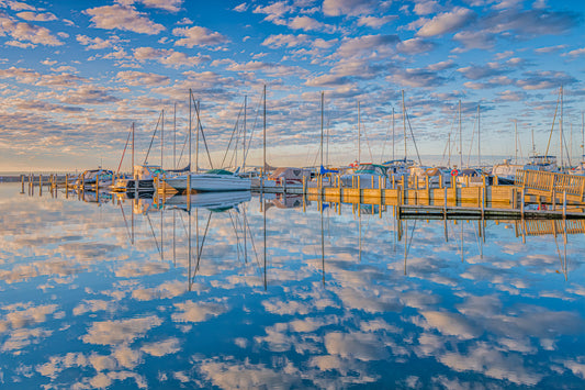 Sailboats and Reflections:  Northport Marina