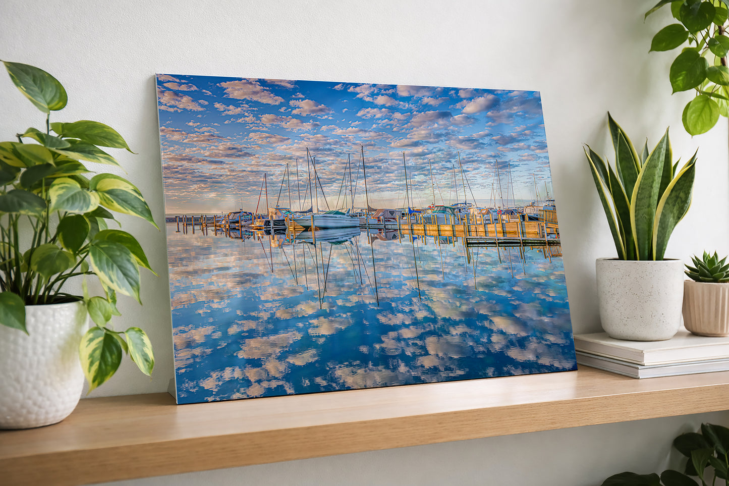 Northport Marina Reflections – Grand Traverse Bay Sailboat Fine Art Print