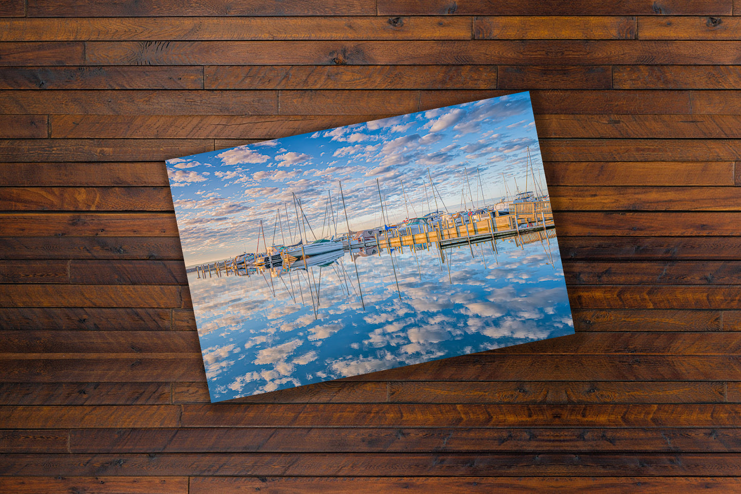 Northport Marina Reflections – Grand Traverse Bay Sailboat Fine Art Print