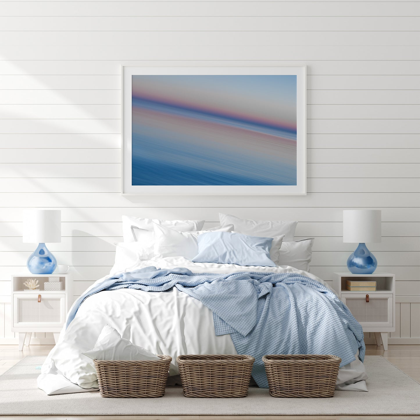 Lake Michigan Sunset Blue Hour | Modern, Dramatic Abstract Fine Art