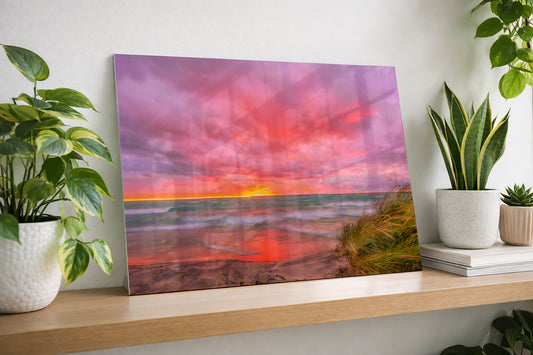 Fishtown Leland Sunset | Post-Rain Glow & Dancing Dune Grasses Fine Art Print