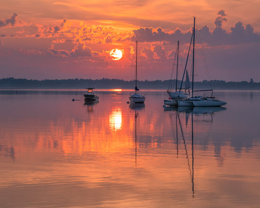 Sunrise, Sailboats and Reflections