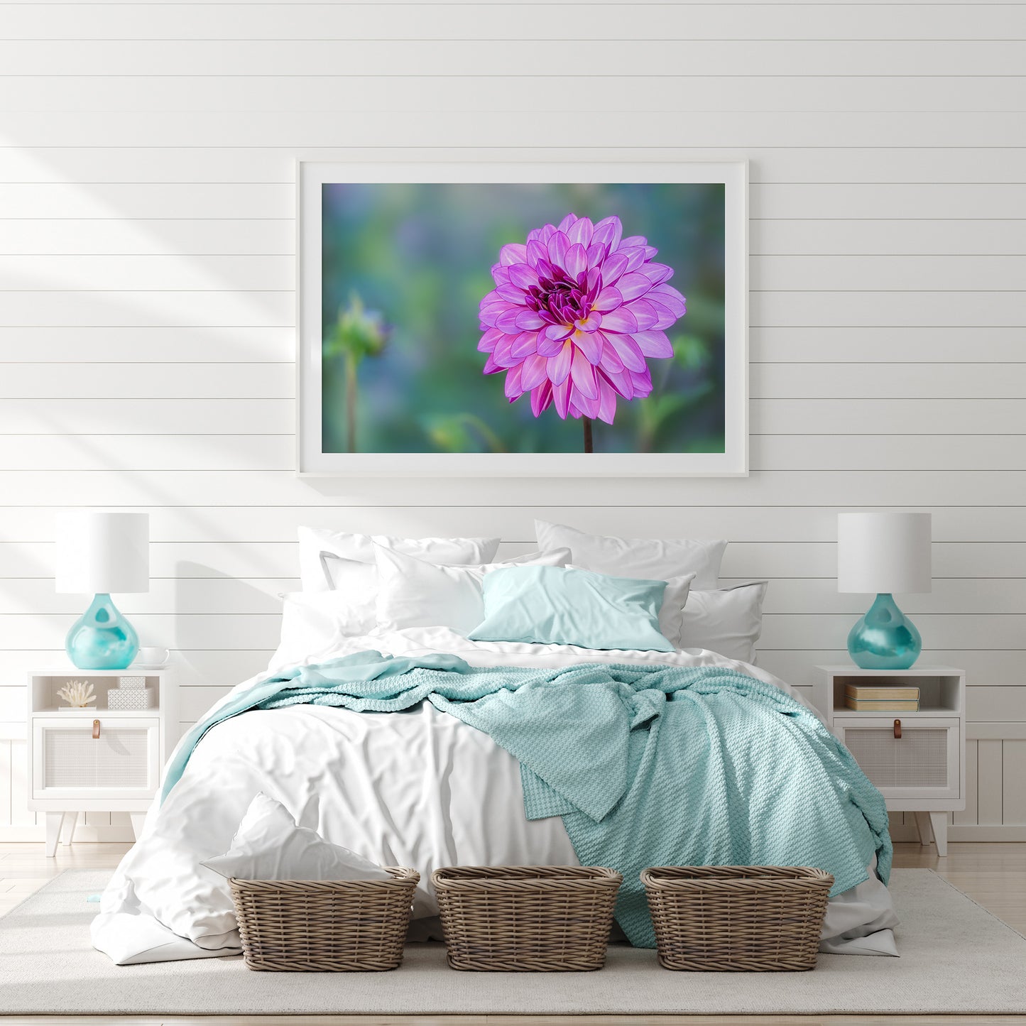 Purple Dahlia Flower | Botanical Giclée Fine Art Print, Canvas & Metal Decor